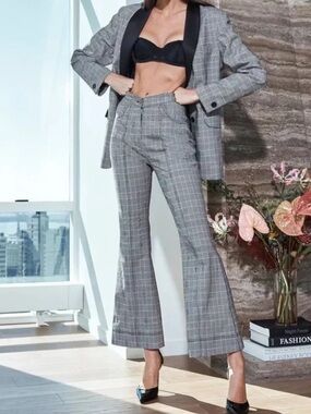 Fleur du Mal Gray Checked Pant NWOT